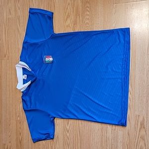 VIP Italia FIGC Men's Polyester Blue Soccer Collared Home Jersey Sz XXL